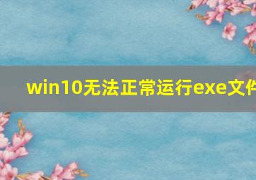 win10无法正常运行exe文件