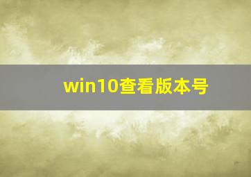 win10查看版本号