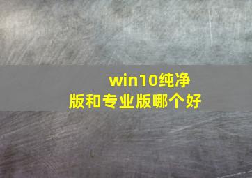 win10纯净版和专业版哪个好