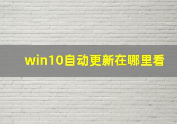 win10自动更新在哪里看