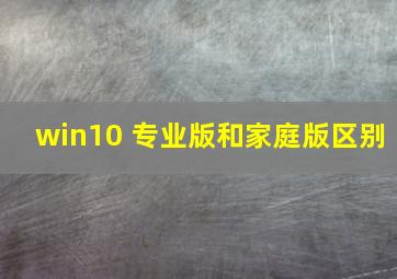 win10 专业版和家庭版区别