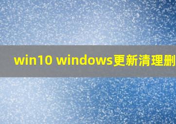 win10 windows更新清理删不掉