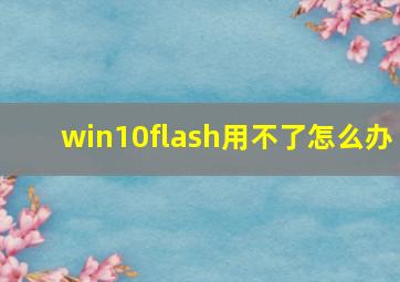 win10flash用不了怎么办