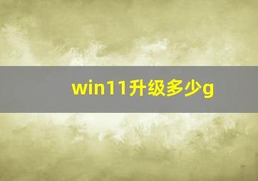 win11升级多少g