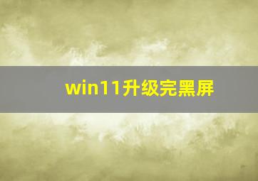 win11升级完黑屏