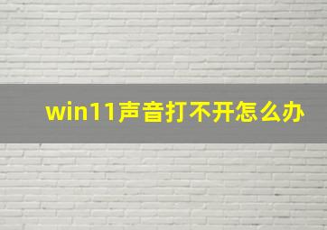 win11声音打不开怎么办