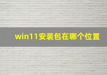 win11安装包在哪个位置