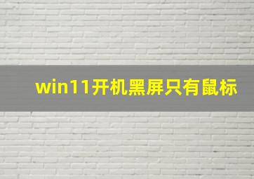 win11开机黑屏只有鼠标