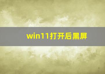 win11打开后黑屏