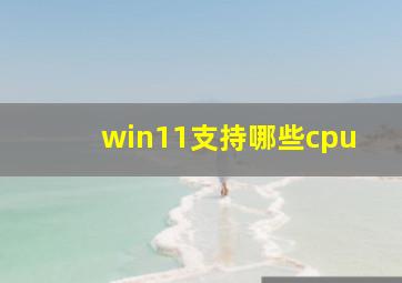 win11支持哪些cpu