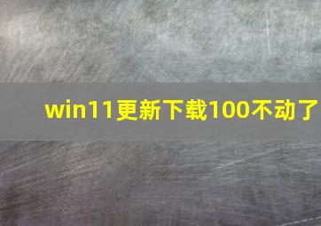 win11更新下载100不动了