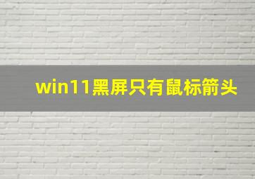 win11黑屏只有鼠标箭头