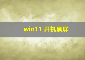 win11 开机黑屏