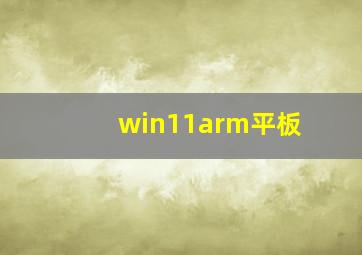 win11arm平板