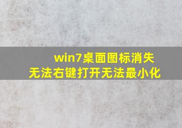 win7桌面图标消失无法右键打开无法最小化