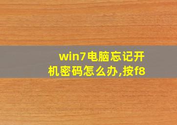 win7电脑忘记开机密码怎么办,按f8