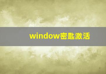 window密匙激活