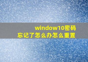 window10密码忘记了怎么办怎么重置