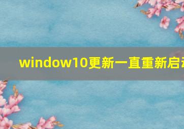 window10更新一直重新启动