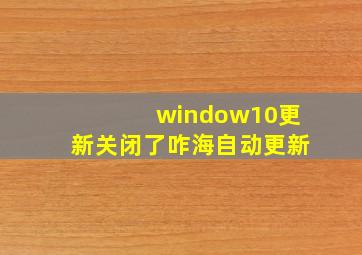 window10更新关闭了咋海自动更新