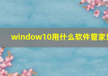 window10用什么软件管家好