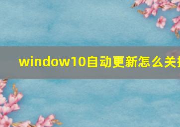 window10自动更新怎么关掉