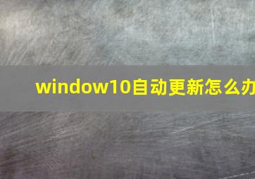 window10自动更新怎么办