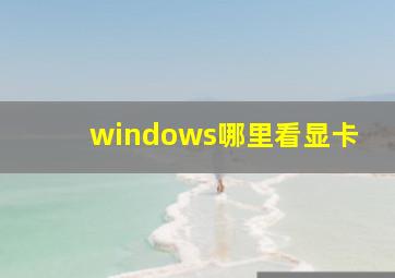 windows哪里看显卡