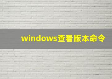 windows查看版本命令