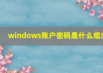 windows账户密码是什么组成