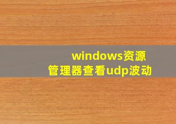 windows资源管理器查看udp波动