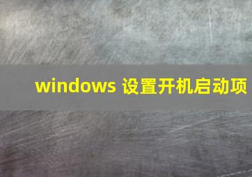 windows 设置开机启动项