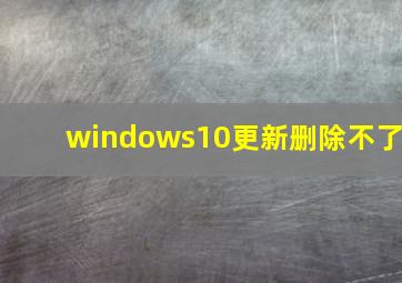 windows10更新删除不了