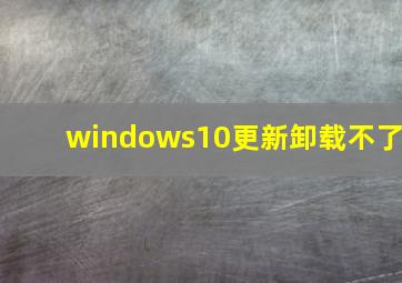 windows10更新卸载不了