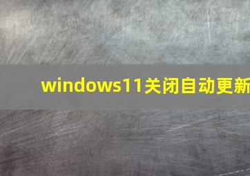 windows11关闭自动更新