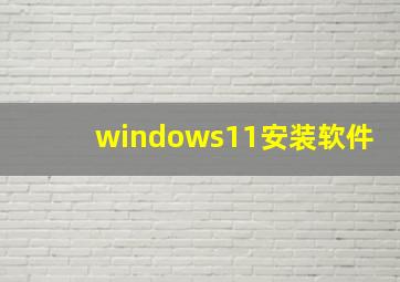 windows11安装软件