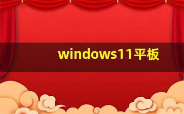 windows11平板