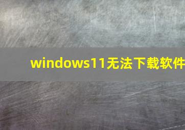 windows11无法下载软件