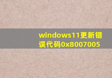 windows11更新错误代码0x8007005