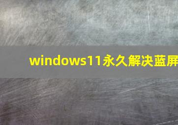 windows11永久解决蓝屏