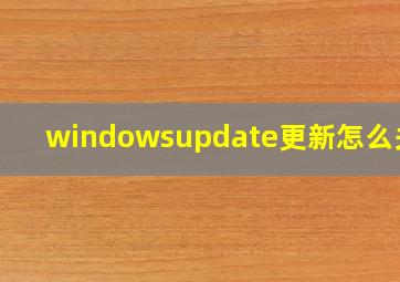 windowsupdate更新怎么关闭