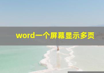 word一个屏幕显示多页