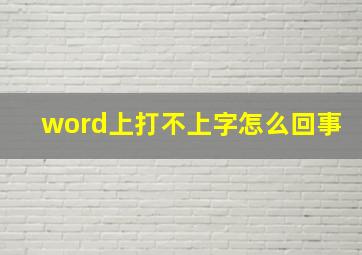 word上打不上字怎么回事