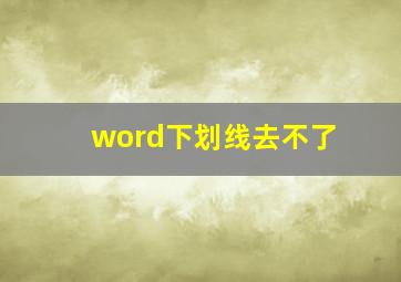 word下划线去不了