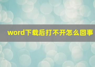 word下载后打不开怎么回事