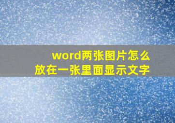 word两张图片怎么放在一张里面显示文字