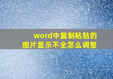 word中复制粘贴的图片显示不全怎么调整