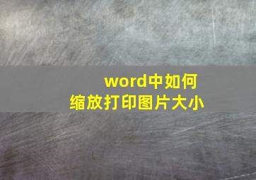 word中如何缩放打印图片大小