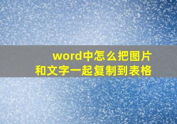 word中怎么把图片和文字一起复制到表格