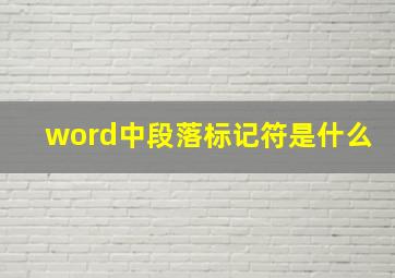 word中段落标记符是什么